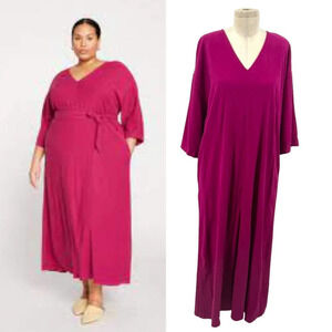 Universal Standard Luxe Anywhere Boxy Midi Pocket Dress Raspberry‎ Size 2XS 6-8